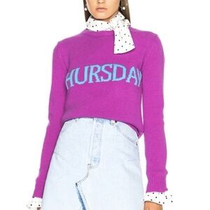 Alberta Ferretti Wool Cashmere Thursday Purple Crewneck Sweater S (6)